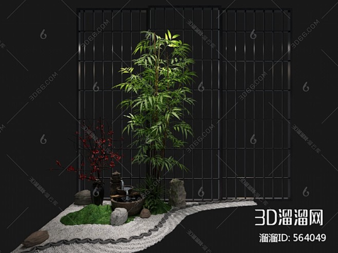 新中式园艺小品3D模型