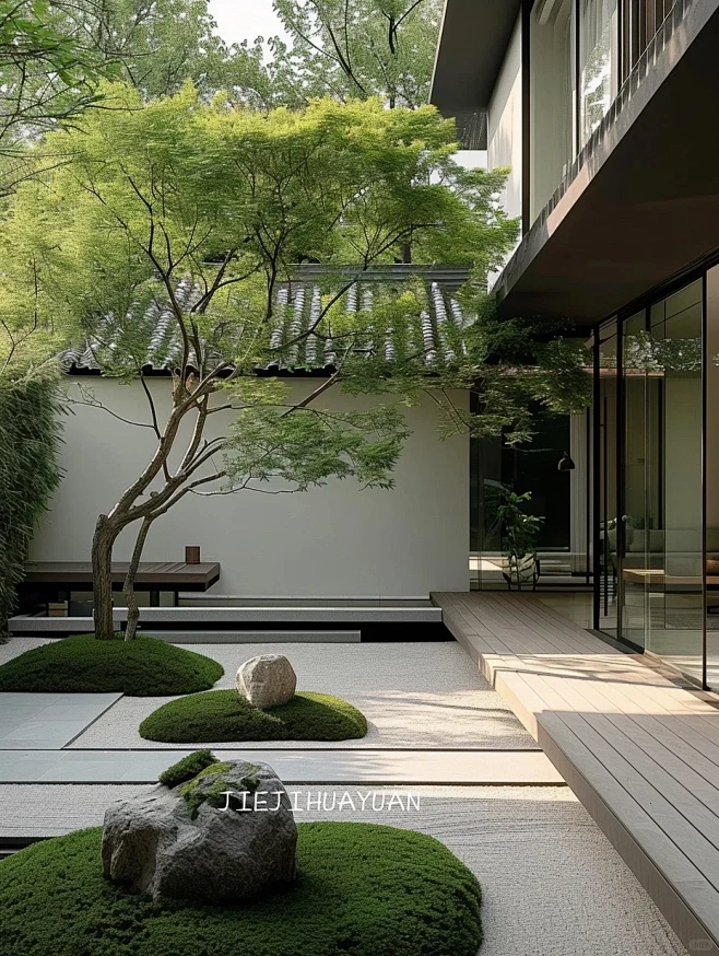 花园设计庭院实景｜现代禅意庭院 - 小红书