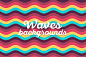 Colored Flat Waves Rainbow Backgrounds