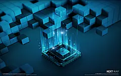 现代科技商务3D立体特效大气几何数据海报