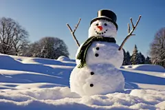 冰雪世界冬季雪人摄影图