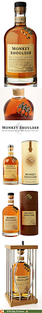 Monkey Shoulder Whisky and its various packaging.