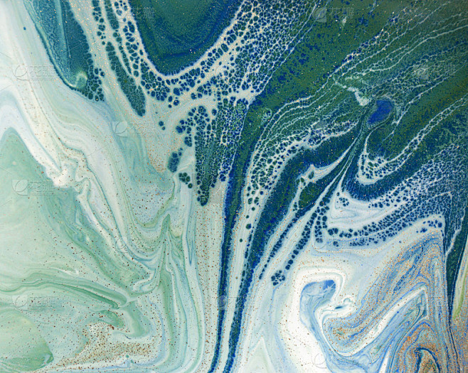 大理石蓝色抽象背景。液体大理石模式。