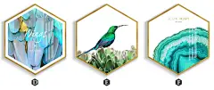 至简空间 翡翠冀望北欧风景装饰绿色创意字母挂画六边形壁画客厅-淘宝网
