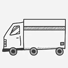 线条勾画的大卡车_新图网 https://ixintu.com 大卡车 汽车 交通 效果图 装饰图 手绘汽车 车辆 车子