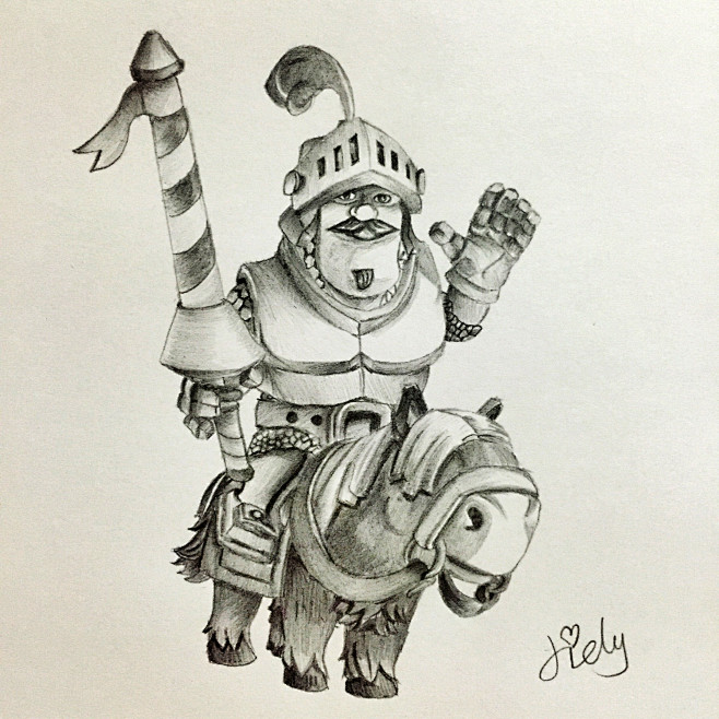 皇室战争素描手绘王子国王