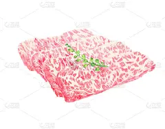用水彩绘制的大理石牛肉插图