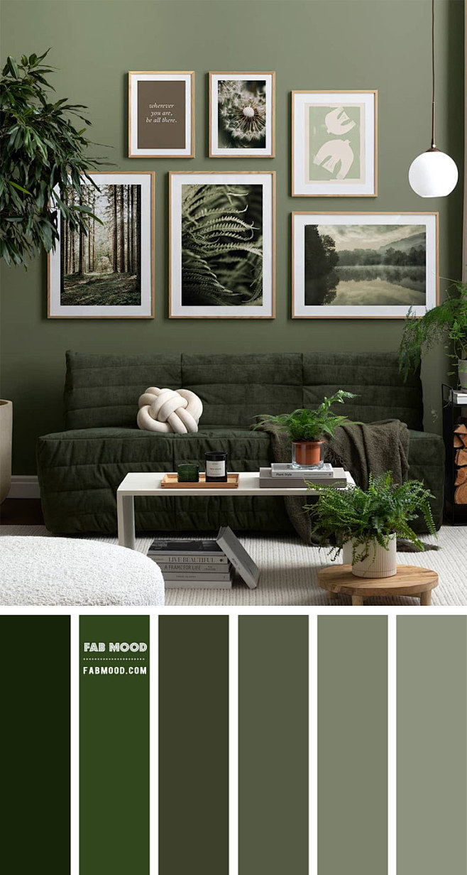 5 种适合客厅的平静色彩：绿色客厅