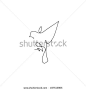 One line sparrow flies design silhouette.Hand drawn minimalism style vector illustration