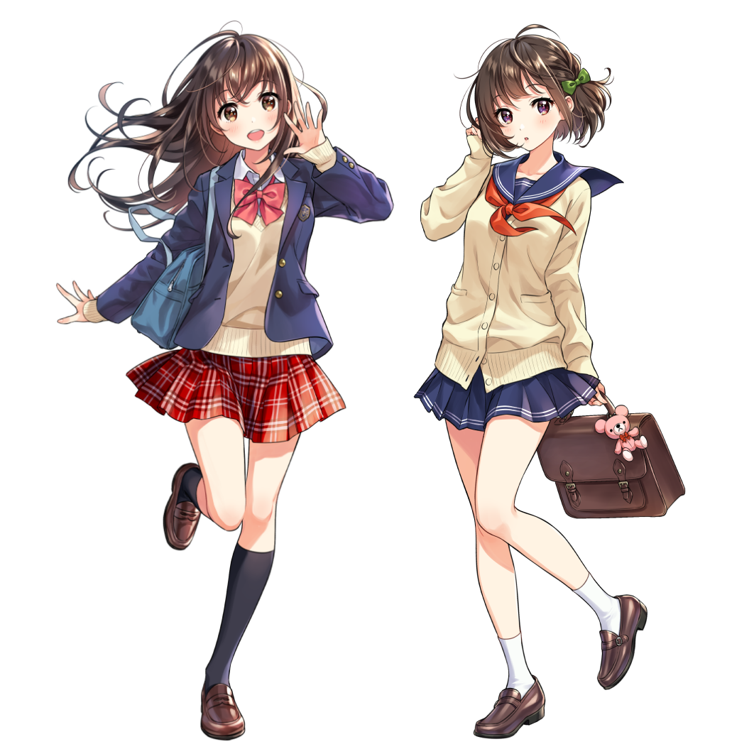 オリジナル】「ブレザーちゃんとセーラーちゃん(個展グッズ用 オリジナル】「ブレザーちゃんとセーラーちゃん(個展グッズ用