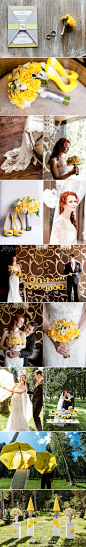 #婚礼# 亮丽的黄色，绿色草坪，加上明媚的阳光，美丽、清新的婚礼 http://t.cn/zTzOhIS (共30张图片)