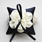 Ring pillow, bridal ring pillow, flower ring pillow, wedding - Adina