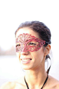 Lovely idea for a party with these filigree cut leather masks