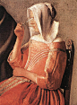 油画人物作品欣赏《红酒课堂》局部女士半身像展示高清图片