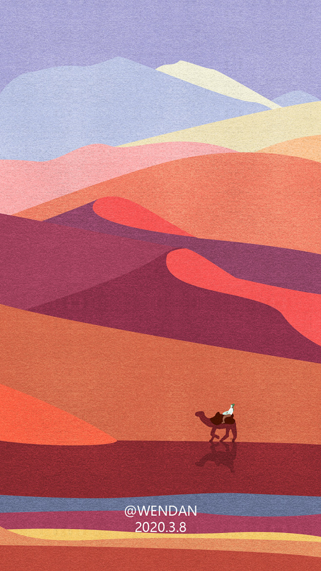 沙漠 扁平化 插画