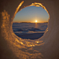 南芬兰冰洞内的日出！！