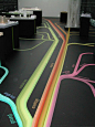 Here's one way to find your way around the office. Great job on this!  FloorGraphics | foil vinyl film: 