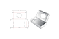 带心形窗包装盒设计模切图刀模图EPS矢量模板 Bakery packaging heart window template :  
