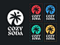 Cozy Soda V1 clothing brand clothes stamp cozy soda sun palm logo palm tree palm logo mark symbol logotype negative space logo negative space monogram typography letter symbol mark logo