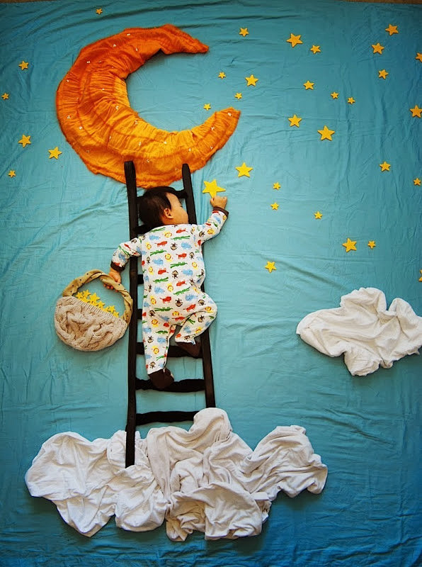 妈妈为睡眠宝贝拍摄的创意照片 - 设计博...