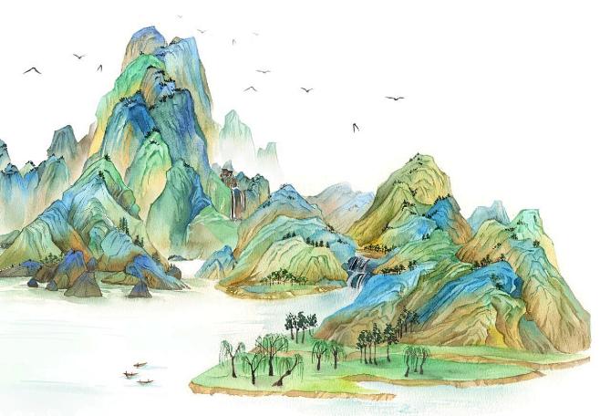 千里江山插画商业插画法耶將軍 原创作品 站酷 (ZCOOL)