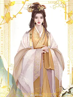 雅雯作品 古风美女手绘 梅花妆 绝色佳人 插画漫画