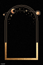 Mystical golden frame on black background vector | premium image by rawpixel.com / manotang