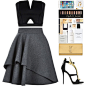 A fashion look from September 2015 featuring cutout crop top, short mini skirts and black suede shoes. Browse and shop related looks.