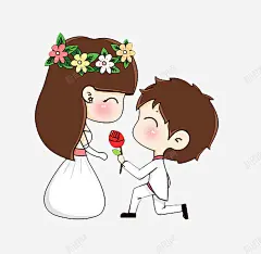 卡通手绘浪漫的求婚 页面网页 平面电商 创意素材