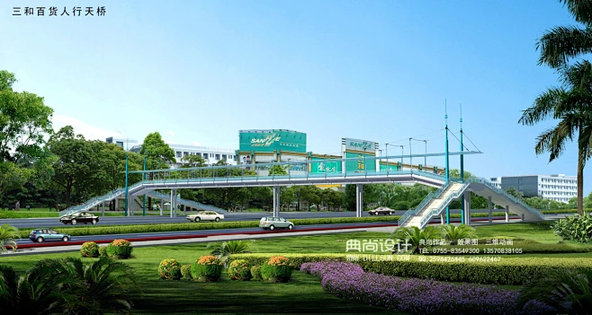 天桥设计03塘尾人行天桥k14-01_06-09_人行天桥景观设计效果图-花瓣网