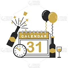 计算机图标,矢量,新年前夕,事件,贺卡,背景分离,节日,绘画插图,新的,礼物