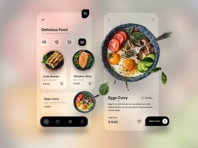 Food Mobile Application UX-UI Design mobile app ui design minimal ...