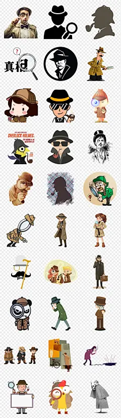 漫画卡通职业人名侦探柯南福尔摩斯海报素材背景PNG