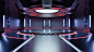 empty-light-red-studio-room-futuristic-sci-fi-big-hall-room-with-lights-red-future-background-design-3d-rendering