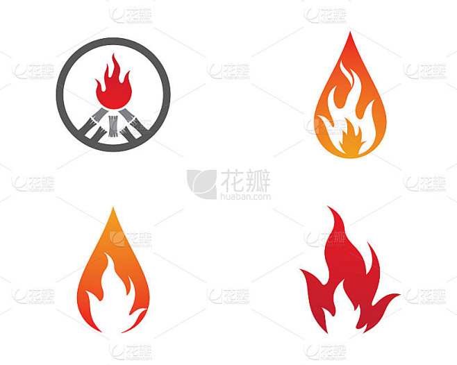 火符号矢量图标插图
