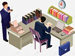 卡通AI工作小人立体插画矢量图ai免抠素材_新图网 https://ixintu.com 25D立体插画 AI工作小人矢量 准备工作 办公桌 卡通人物商用 工作 扁平化办公场景 手绘 文件 矢量图 秘书 秘书工作 笔记本电脑 花瓶