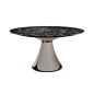 Terra Elegant Dining Table Round 59 : Enhance the flair of the contemporary charm of your home by having this artistic elegant round-top dining table in your dining room