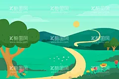 矢量春天背景  - 源文件下载【酷图网】矢量春天背景,春天风景壁纸,春天壁纸,绿色背景,大自然,清新,景色,自然季节,春季,四季,插图,卡通,风景地形,