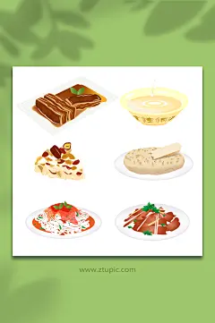 矢量陕西西安特色美食食物插画