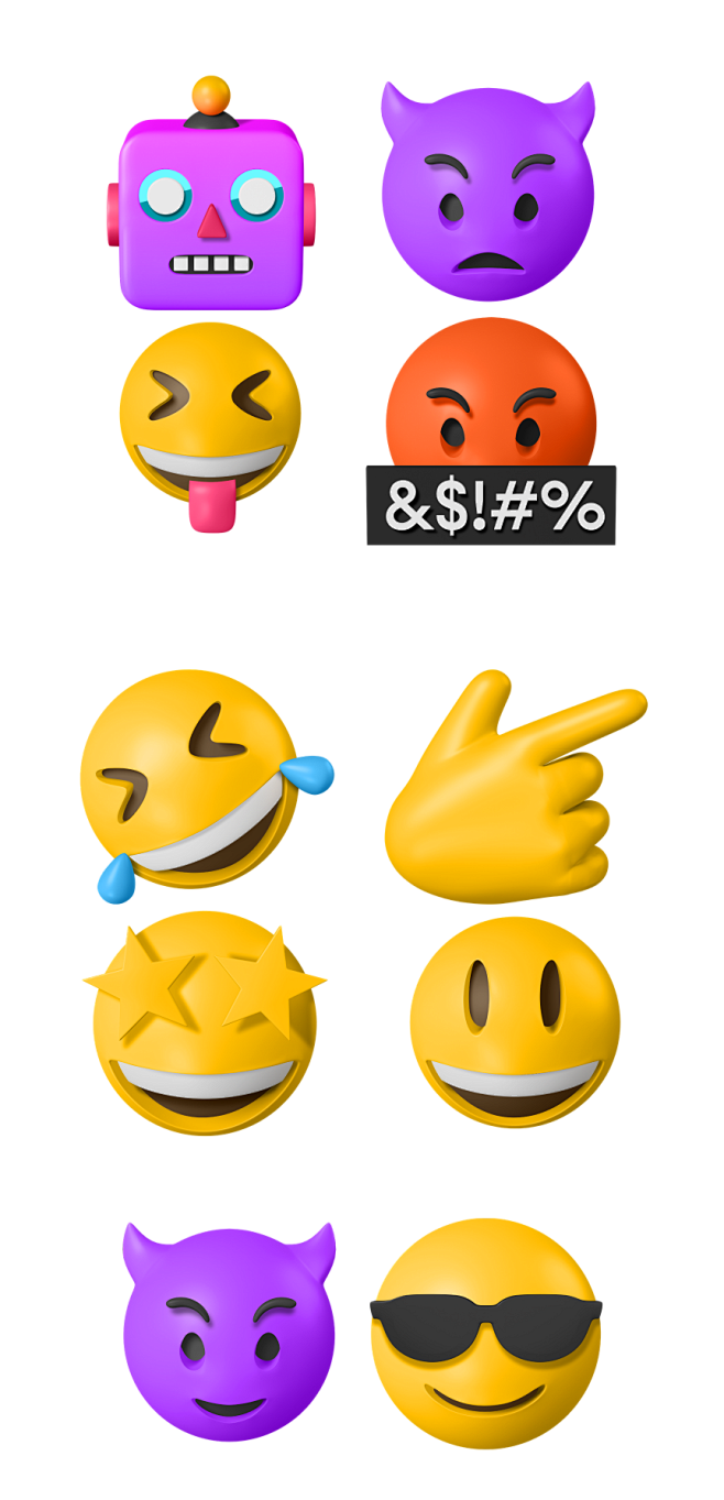 卡通趣味创意3D立体头像emoj表情包网...