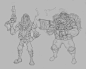 Character Exploration Sketches - Unreleased Space Game, Kyle Cornelius : Character exploration sketches for an unreleased space game 