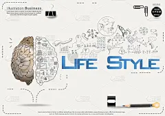 插画业务。设计创意和概念思维。为了成功，计划，思考，搜索，分析，沟通，未来的想法，创新技术现代。矢量