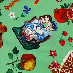 恋物百货|法国艺术家Nathalie Lété男孩女孩插画真丝丝巾-淘宝网