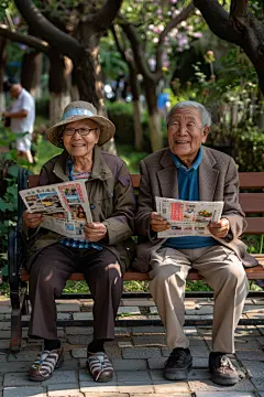 看报纸老人晚年生活
