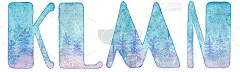 冬天的字体与雪和圣诞树，字母画在水彩，为题词，字母和字母组合