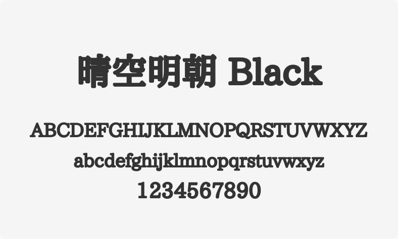 晴空明朝 Black