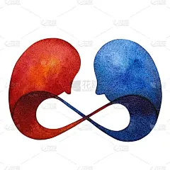 水彩画插图情侣相爱