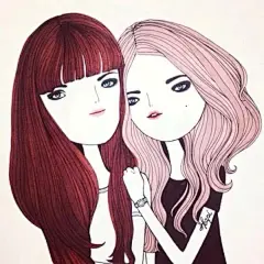 kapi复古女孩 简约系列 头像 线描 壁纸 酷酷 闺蜜