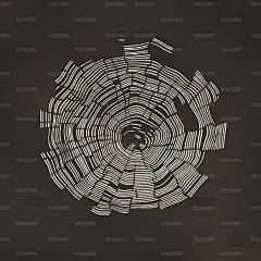 木桩年轮树轮黑白环形线条木纹纹理背景手绘插画线稿矢量设计素材-淘宝网