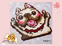 #心蕊Xr手作# 
萌萌的法斗表情包ฅ•̀∀•́ฅ
做个大杯垫 喝水看到都开心
#极品法斗# 原创肉眼直出 无图纸
@拼拼豆豆 @MM拼豆 @拼豆世界 @拼豆吧 ​​​​